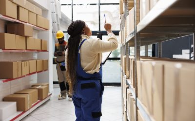african american storehouse manager checking parcels maintenance african american storehouse manager checking parcels maintenance